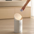 Waste Bin Slim Oval Soft-Close Rotating Wooden Lid