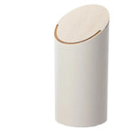 Waste Bin Slim Oval Soft-Close Rotating Wooden Lid