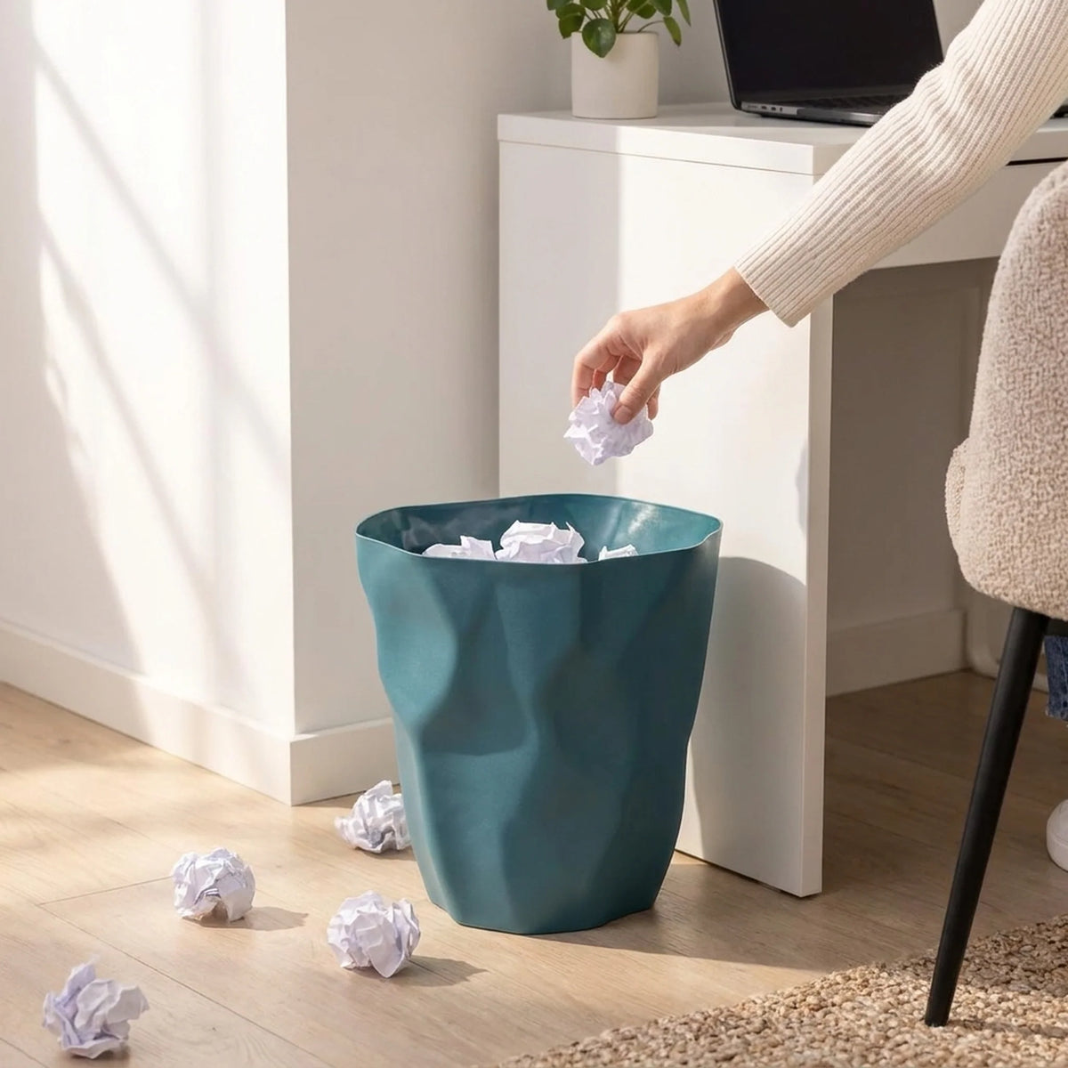 Waste Bin Space-Saving Irregular Shape 3.2 Gallon