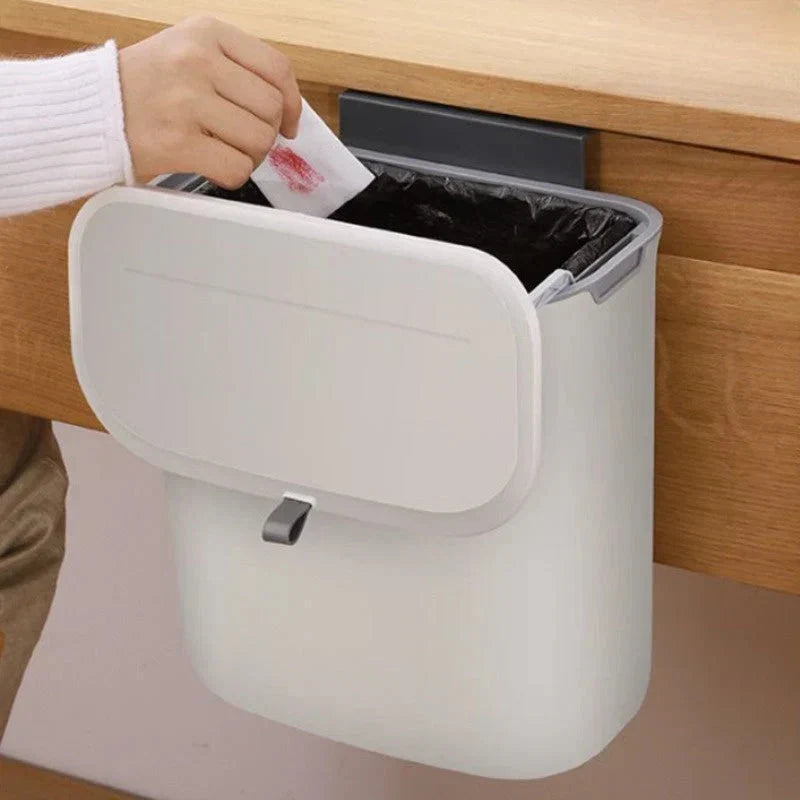 Waste Bin Wall-Mounted Swing Lid & Removable Inner Bin