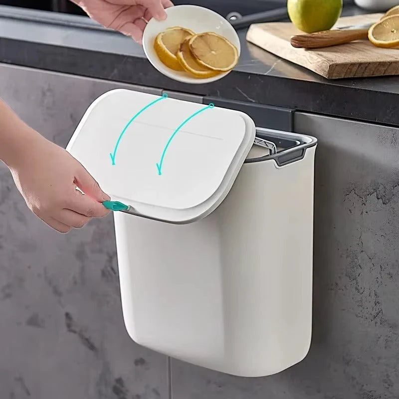 Waste Bin Wall-Mounted Swing Lid & Removable Inner Bin