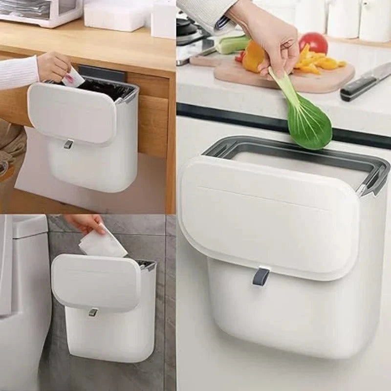 Waste Bin Wall-Mounted Swing Lid & Removable Inner Bin