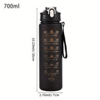 Water Bottle Gradient Leakproof Straw Lid With Time Markers