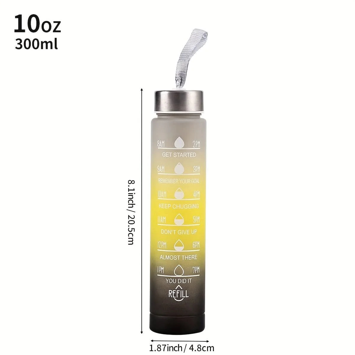 Water Bottle Gradient Leakproof Straw Lid With Time Markers