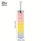 Water Bottle Gradient Leakproof Straw Lid With Time Markers