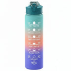 Water Bottle Gradient Leakproof Straw Lid With Time Markers