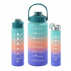 Water Bottle Gradient Leakproof Straw Lid With Time Markers