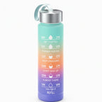 Water Bottle Gradient Leakproof Straw Lid With Time Markers