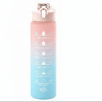 Water Bottle Gradient Leakproof Straw Lid With Time Markers