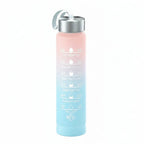 Water Bottle Gradient Leakproof Straw Lid With Time Markers
