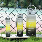 Water Bottle Gradient Leakproof Straw Lid With Time Markers
