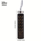 Water Bottle Gradient Leakproof Straw Lid With Time Markers
