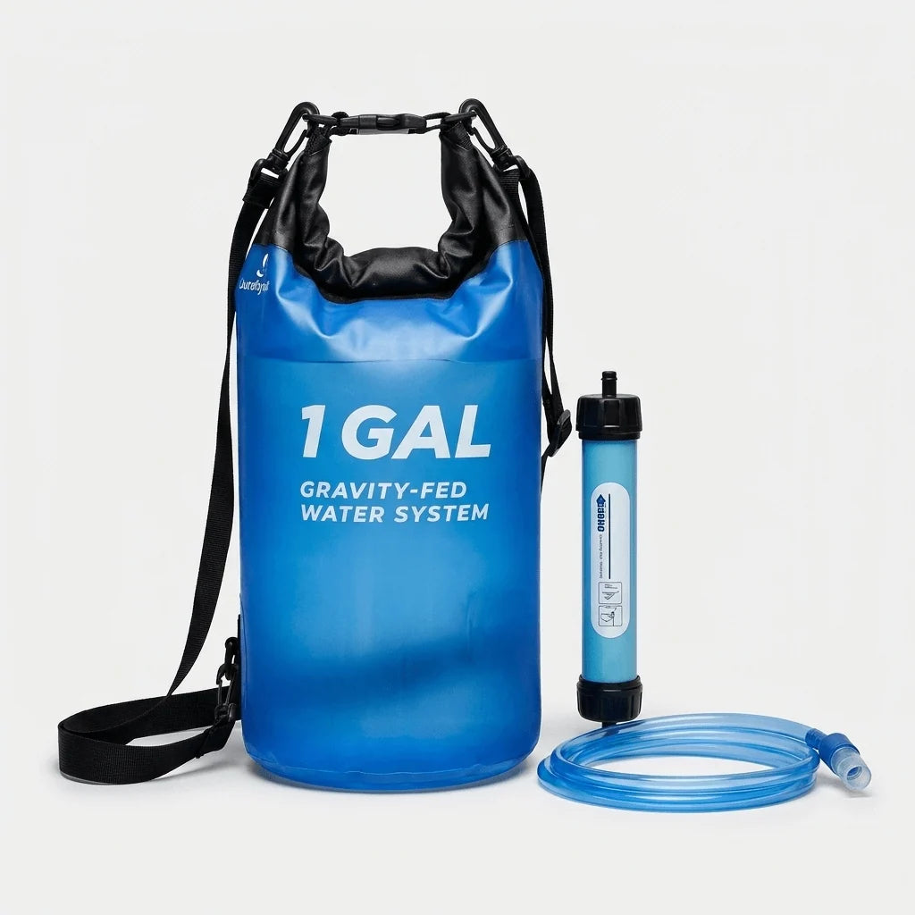 Water Filtration System Gravity-Fed Portable 1.6 Gallon