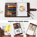 Watercolor Sketchbook 300gsm Cold-Pressed Magnetic Palette & Travel Brush