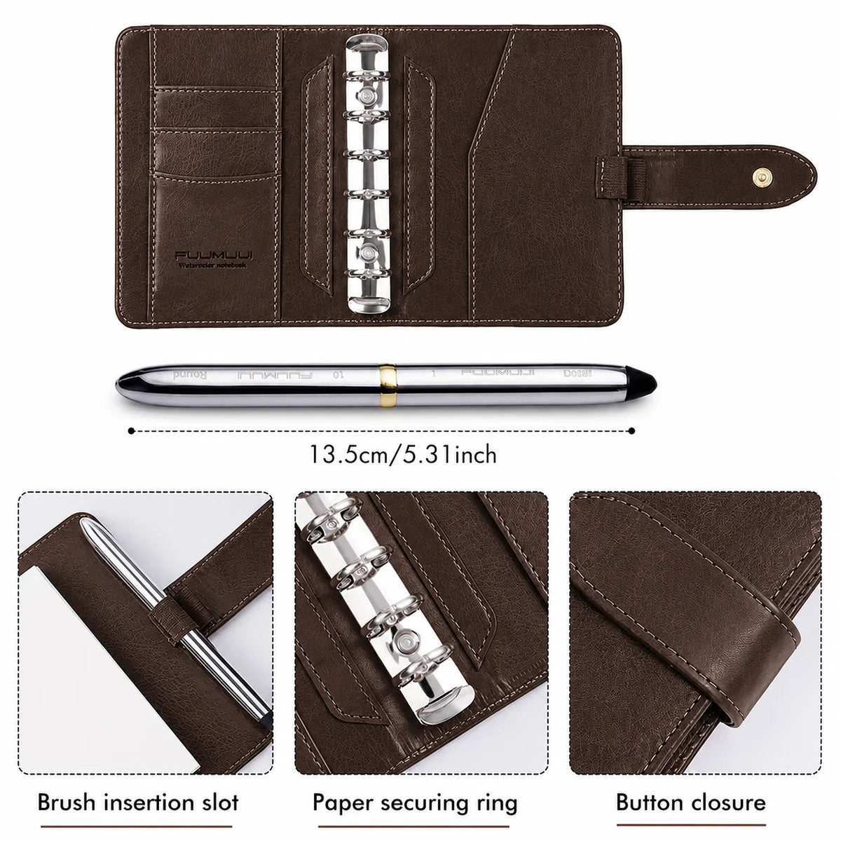 Watercolor Sketchbook 300gsm Cold-Pressed Magnetic Palette & Travel Brush