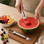 Watermelon Cutter & Fork 2-In-1 Stainless Steel Dishwasher-Safe