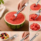 Watermelon Cutter & Fork 2-In-1 Stainless Steel Dishwasher-Safe