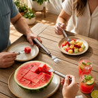 Watermelon Cutter & Fork 2-In-1 Stainless Steel Dishwasher-Safe