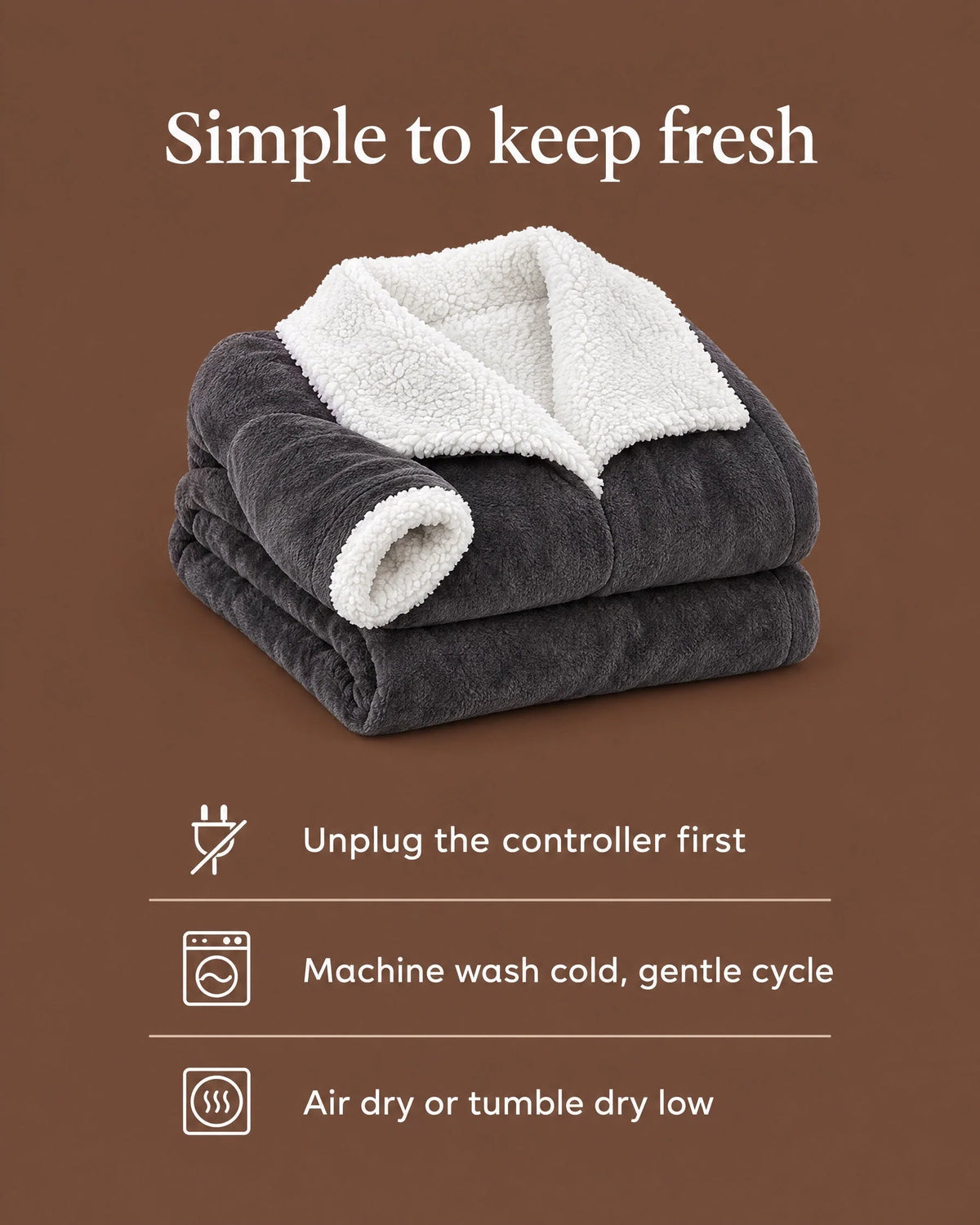 Wearable Heated Blanket Sherpa-Lined Foot Pocket Adjustable Heat Settings