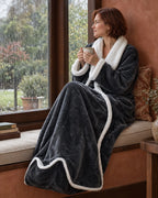 Wearable Heated Blanket Sherpa-Lined Foot Pocket Adjustable Heat Settings