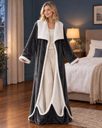 Wearable Heated Blanket Sherpa-Lined Foot Pocket Adjustable Heat Settings
