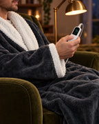 Wearable Heated Blanket Sherpa-Lined Foot Pocket Adjustable Heat Settings