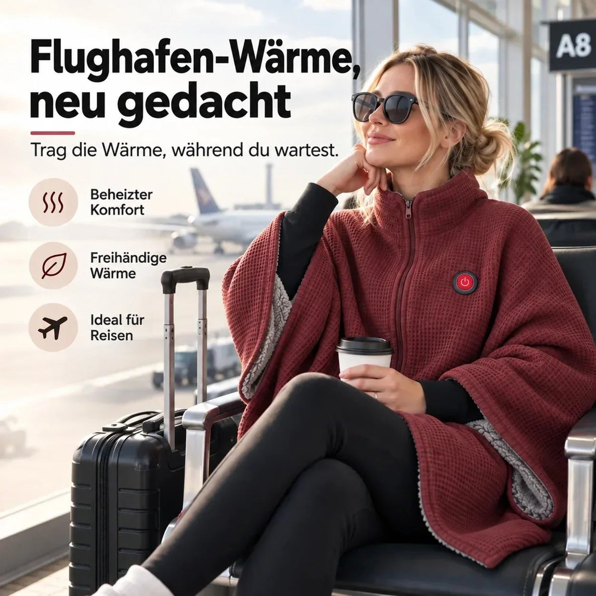 Wearable Heated Blanket USB-Powered 3 Heat Settings