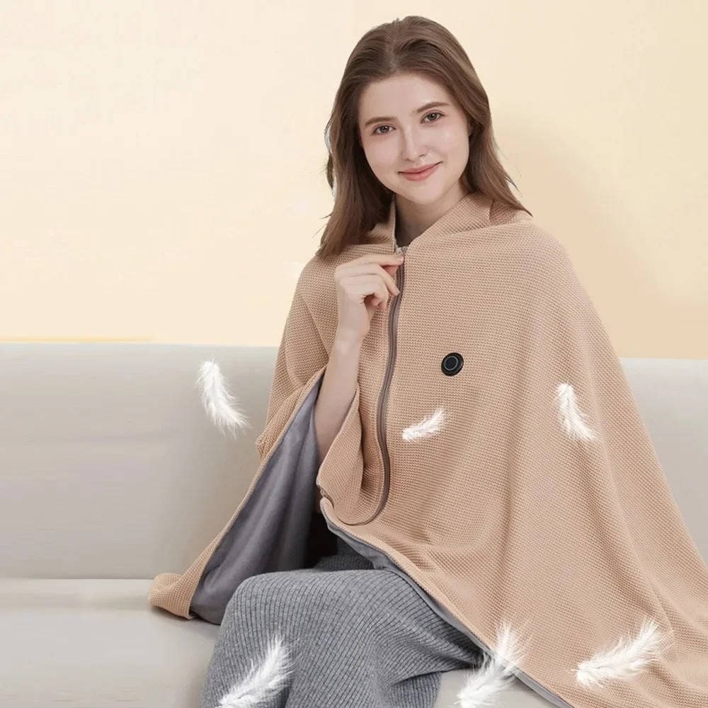 Wearable Heated Blanket USB-Powered Adjustable Heat Settings