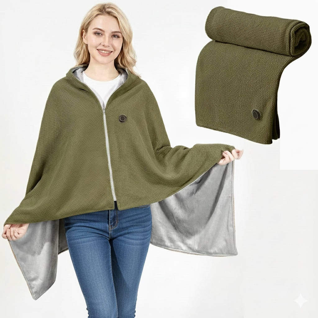 Wearable Heated Blanket USB-Powered Adjustable Heat Settings