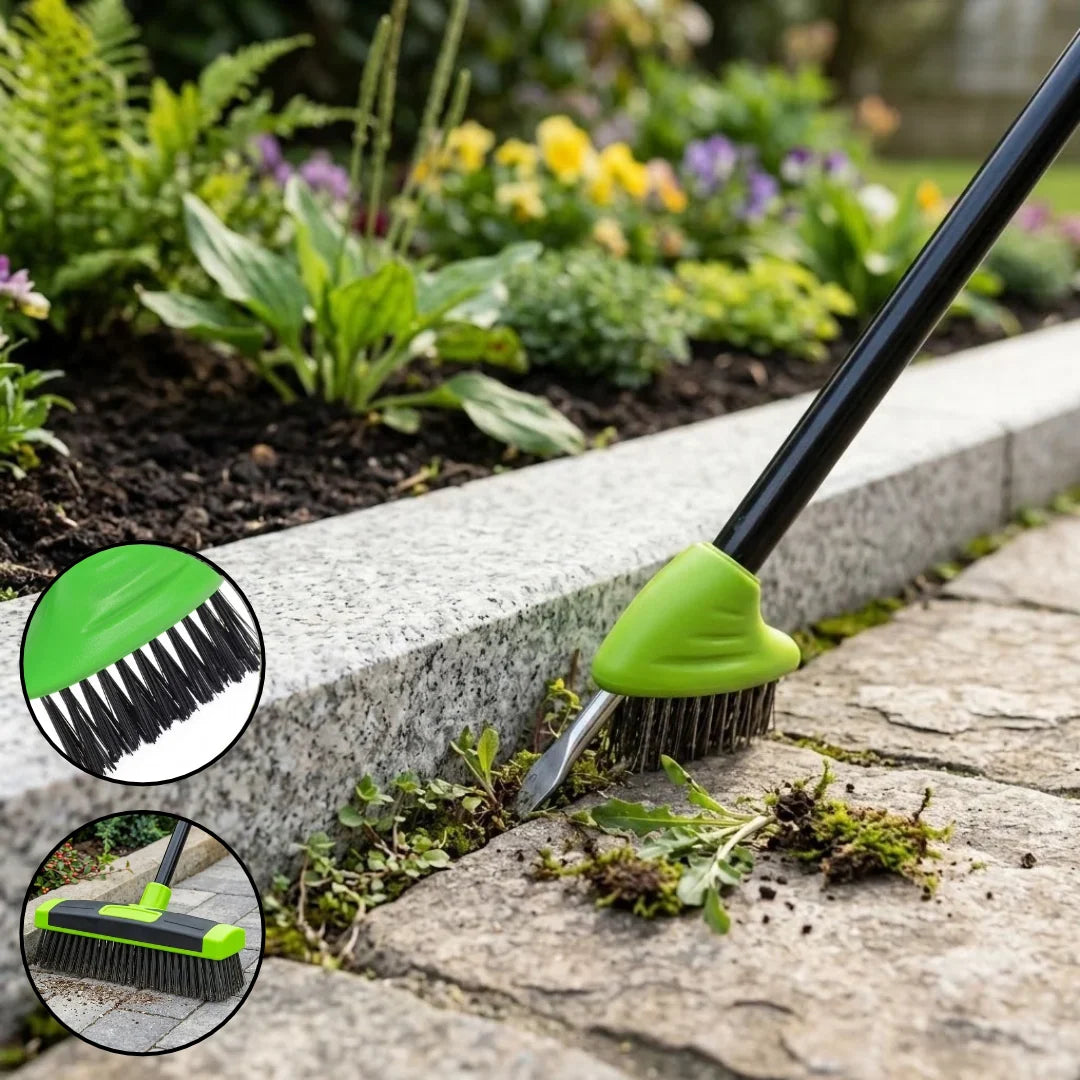 Weed Brush Set 3-in-1 Long Handle Metal Scraper