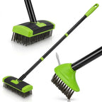 Weed Brush Set 3-in-1 Long Handle Metal Scraper