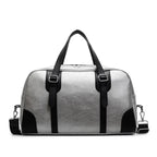 Weekender Duffel Bag Leather Adjustable Shoulder Strap Multiple Compartments