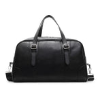 Weekender Duffel Bag Leather Adjustable Shoulder Strap Multiple Compartments
