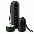 Weekly Pill Organizer Aluminum 7 Compartments Silicone Seal Travel Friendly
