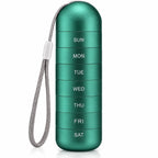 Weekly Pill Organizer Aluminum 7 Compartments Silicone Seal Travel Friendly