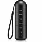 Weekly Pill Organizer Aluminum 7 Compartments Silicone Seal Travel Friendly