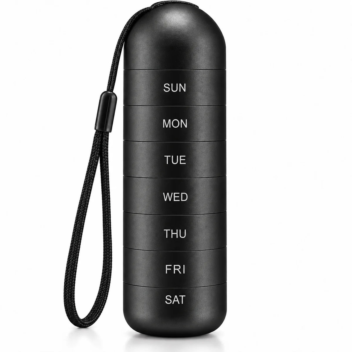 Weekly Pill Organizer Aluminum 7 Compartments Silicone Seal Travel Friendly