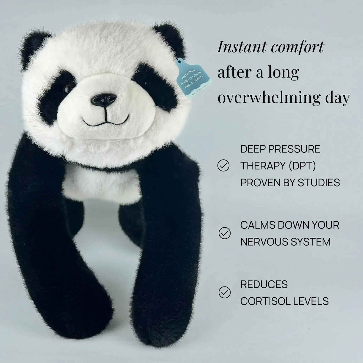 Weighted Panda Stuffed Animal Extra-Long Hugging Arms Comforting Pressure