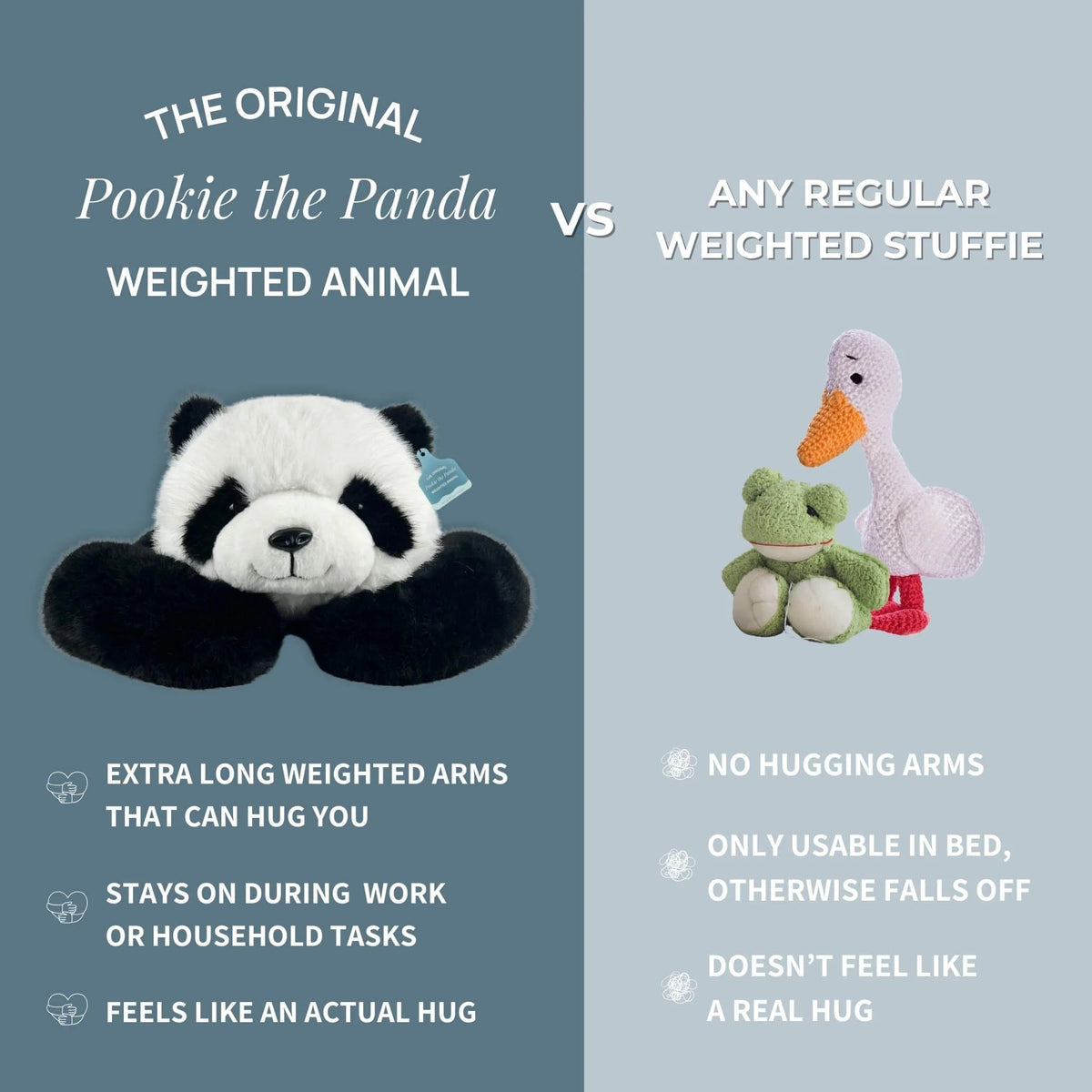 Weighted Panda Stuffed Animal Extra-Long Hugging Arms Comforting Pressure