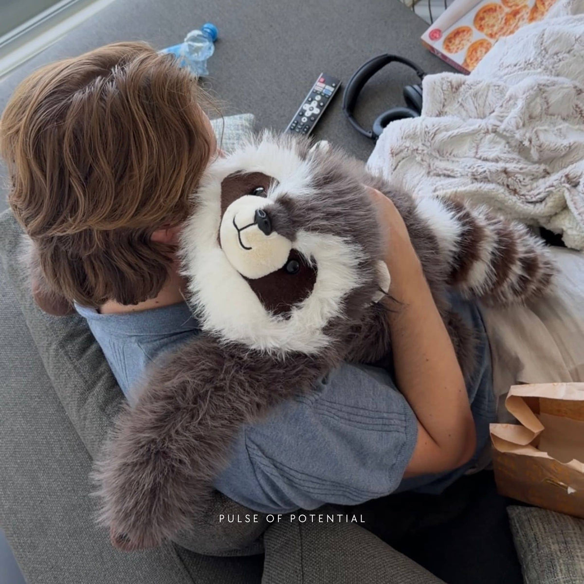 Weighted Stuffed Animal Raccoon Design Extra-Long Weighted Arms