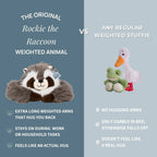 Weighted Stuffed Animal Raccoon Design Extra-Long Weighted Arms