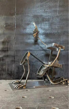 Whiskey Bottle Holder Welded Steel Slanted Pouring 2-Bottle