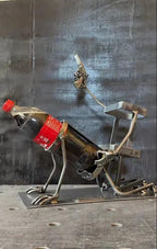 Whiskey Bottle Holder Welded Steel Slanted Pouring 2-Bottle