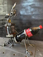Whiskey Bottle Holder Welded Steel Slanted Pouring 2-Bottle