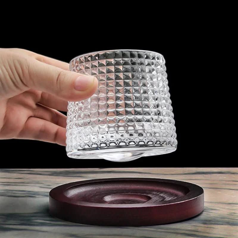 Whiskey Glass Rotating Crystal Base
