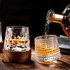 Whiskey Glass Rotating Crystal Base