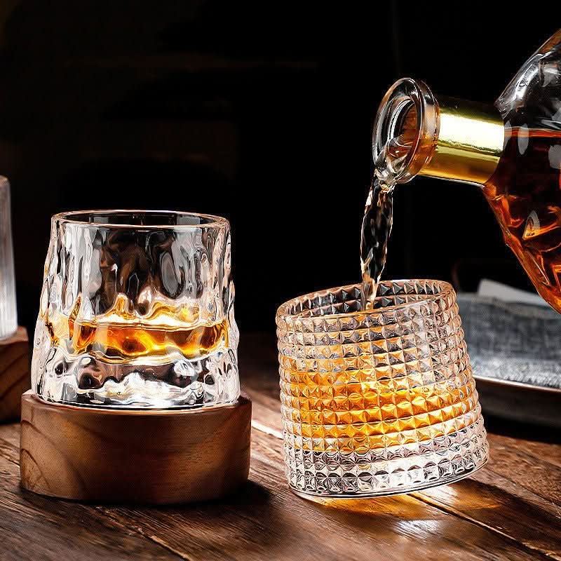 Whiskey Glass Rotating Crystal Base