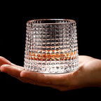 Whiskey Glass Rotating Crystal Base