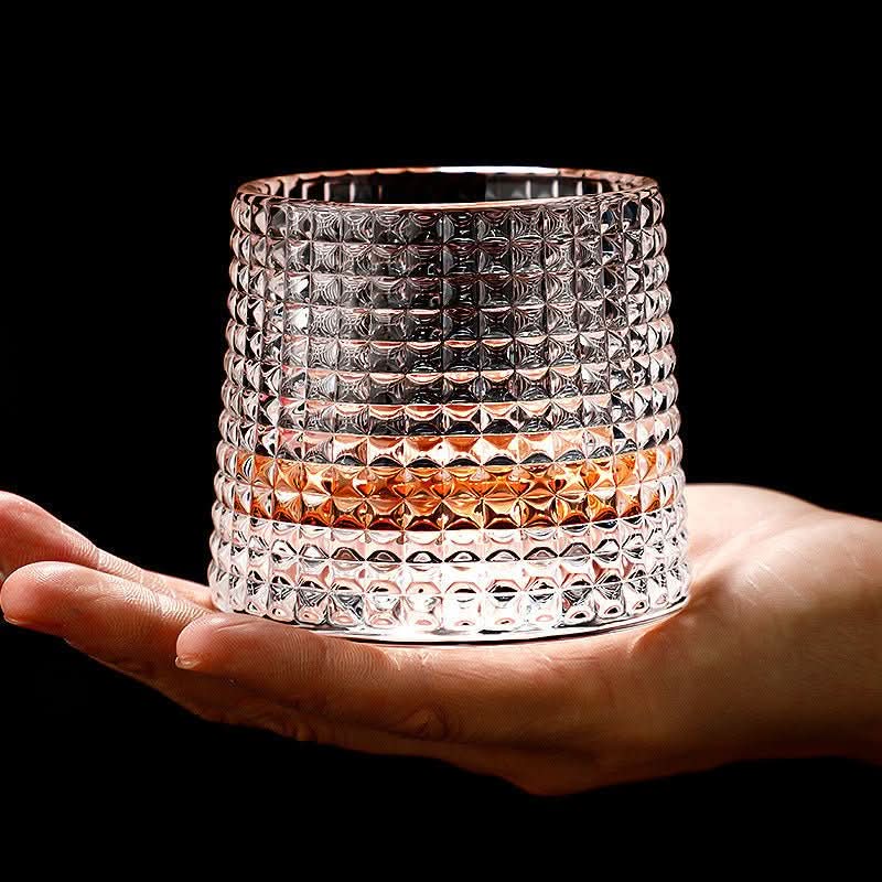 Whiskey Glass Rotating Crystal Base