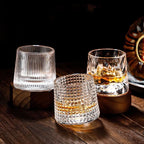 Whiskey Glass Rotating Crystal Base
